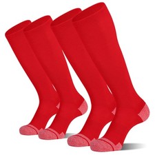 CS CELERSPORT 2 Pack Baseball Softball Socks Over the Large, Red 2 Pairs 