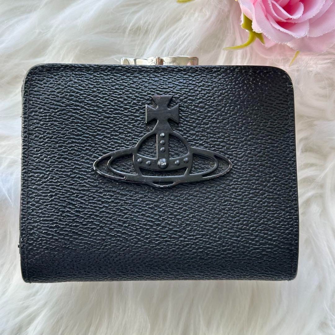 Vivienne Westwood Black Bifold Wallet with Clasp and Orb Logo | eBay