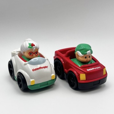 Fisher Price Little People Wheelies Car Mrs. Claus & Elf Christmas 2009