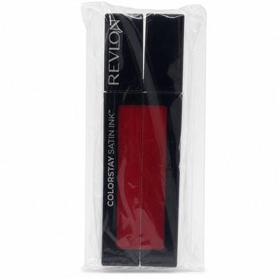 Revlon ColorStay Satin Ink Red Lipstick Long Lasting 16hr, 2 PACK
