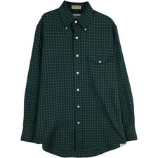 Used 70'S-80'S LL Bean long-sleeved button-down check shirt made in USA men'...