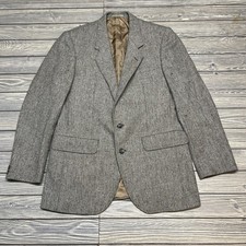 Vintage Burberry's England Mens Wool Tweed Blazer Suit Jacket Two Button Sz 40 R