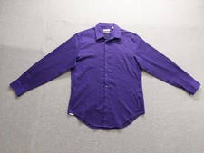 Calvin Klein Dress Shirt Mens 16 Purple Slim Fit Non-Iron Cotton Solid 32/33