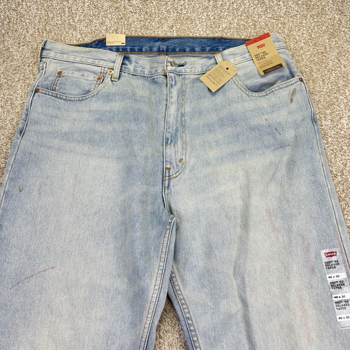 NEW Levis 550 '92 Relaxed Taper Jeans Mens 40x30 Blue Denim Retro