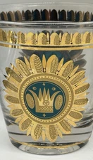 Mid-Century Georges Briard 22k Hawaiian Crown Gold Old Fashioned Glasses, Set 4