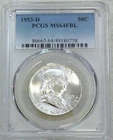 1953 D Franklin Half Dollar PCGS MS64FBL Frosty White PQ Just Graded #S325D