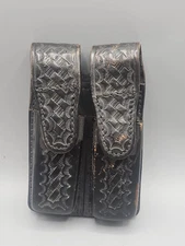 Dutyman 8521H Weave Leather Magazine Holster  Black