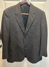 RISERVA Italy Mens Blazer 44R 100 Pure Wool Sport Coat Charcoal Gray Texture