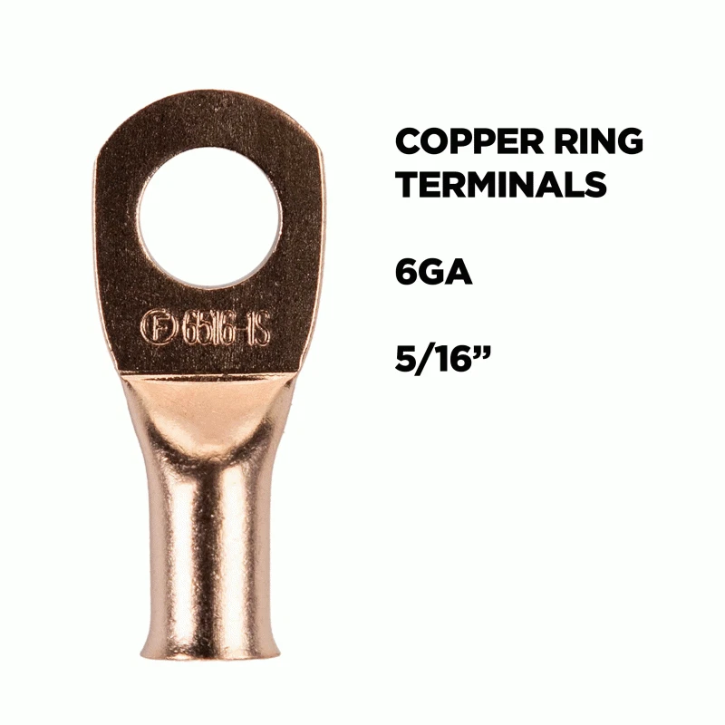 Metra CUR6516 Install Bay Copper Uninsulated Ring Terminal 6 Gauge 5/16 inch - Image 3 of 4