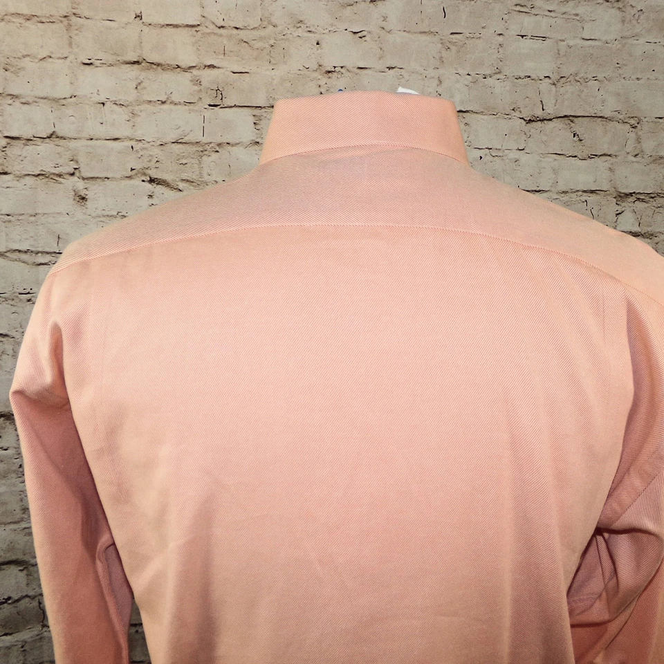 Bachrach Men's Dress Shirt Long Sleeve 15.5-32/33 Peach Cotton French Cuffs - Image 4 of 4