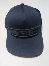 TravisMathew Hat Cap Fitted Mens L-XL Navy Blue Flexfit Golf Geometric