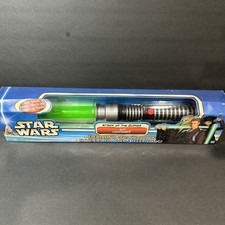 2002 Star Wars Attack of the Clones MISB Green Electronic Jedi Lightsaber Hasbro