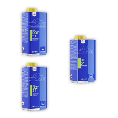 3x Bremsflüssigkeit SUPER DOT 5.1 ATE 03.9901-6602.2 1 Liter Bremsen