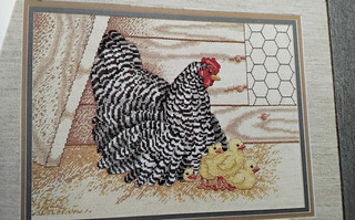 THE CHICKEN COOP HEN Counted Cross Stitch Kit Bonus Rooster Pattern Incl.