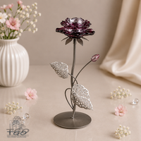 Formano Teelichthalter Leuchter 1Flm. Seerose Beere-Silber 31Cm- 636232G