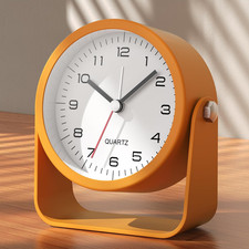   3.5" Small Analog Travel Alarm Clock, Battery Operated Desk Clock