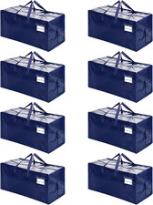 8-Pack Heavy Duty Moving Bags with Backpack Straps Zippered Large Storage Totes