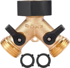 Garden Hose Splitter 2Way Y Connector Brass Garden Hose Adapter Hose Bib Splitte
