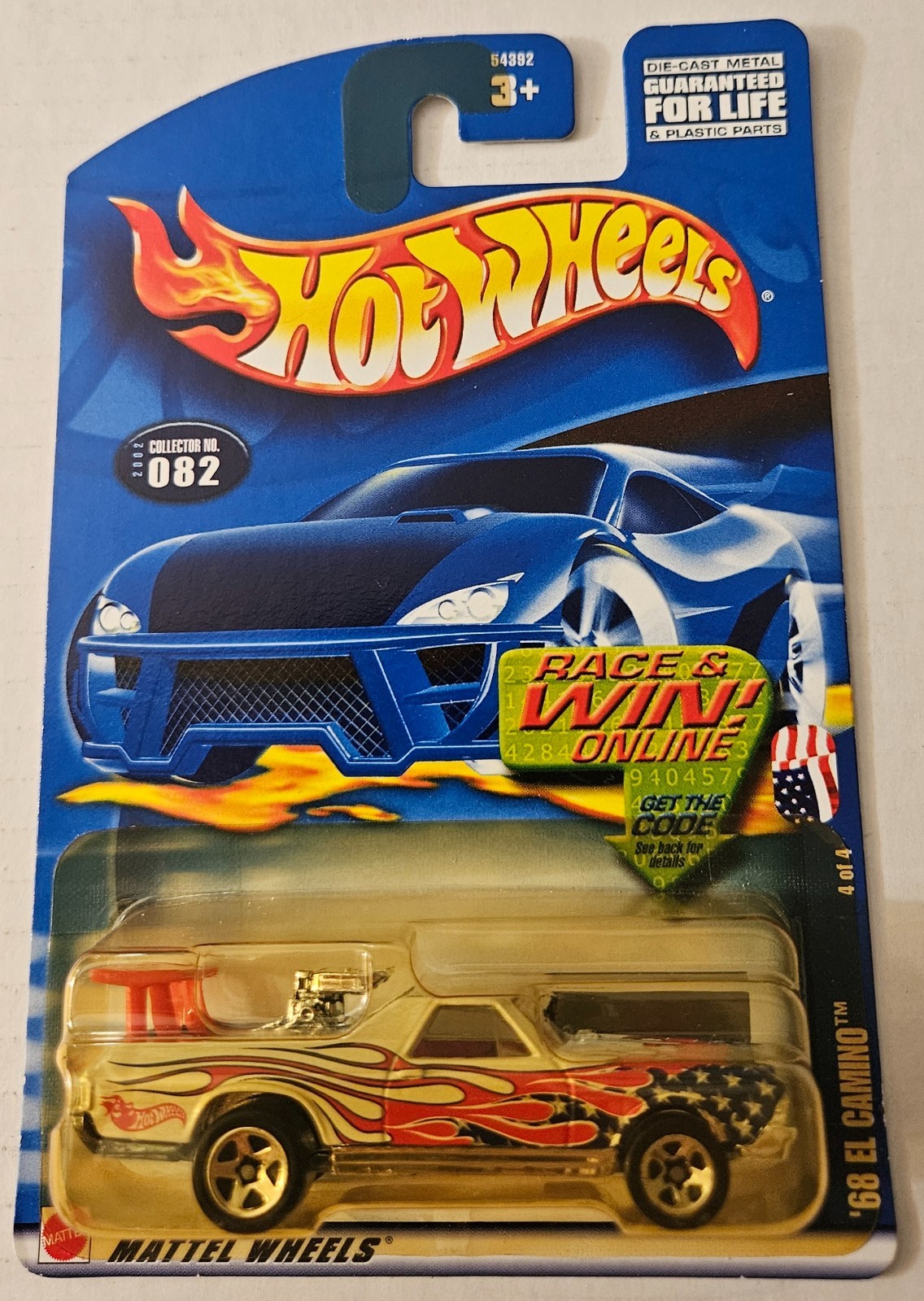 Hot Wheels, '68 El Camino, 2002. Diecast.