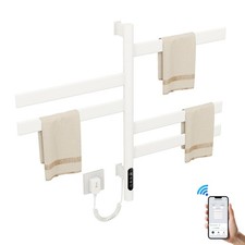 Heated Towel Racks for Bathroom, Wall Mounted Towel Warmer Swivel with Timer ...