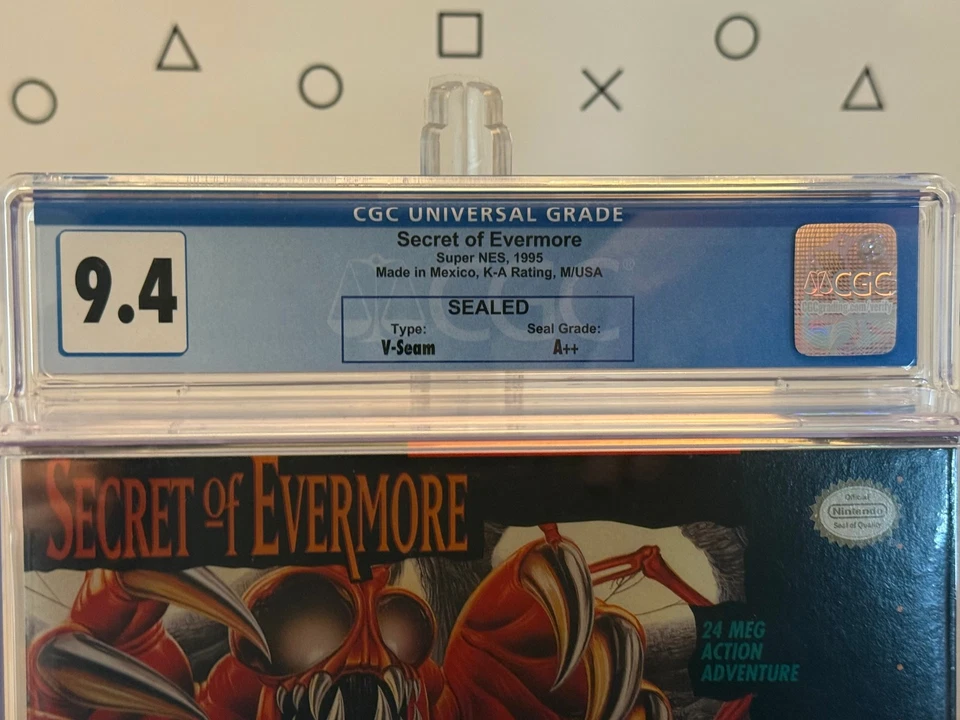 Secret of Evermore Sealed - SNES - CGC 9.4, A++ - Key Title - Image 2 of 3