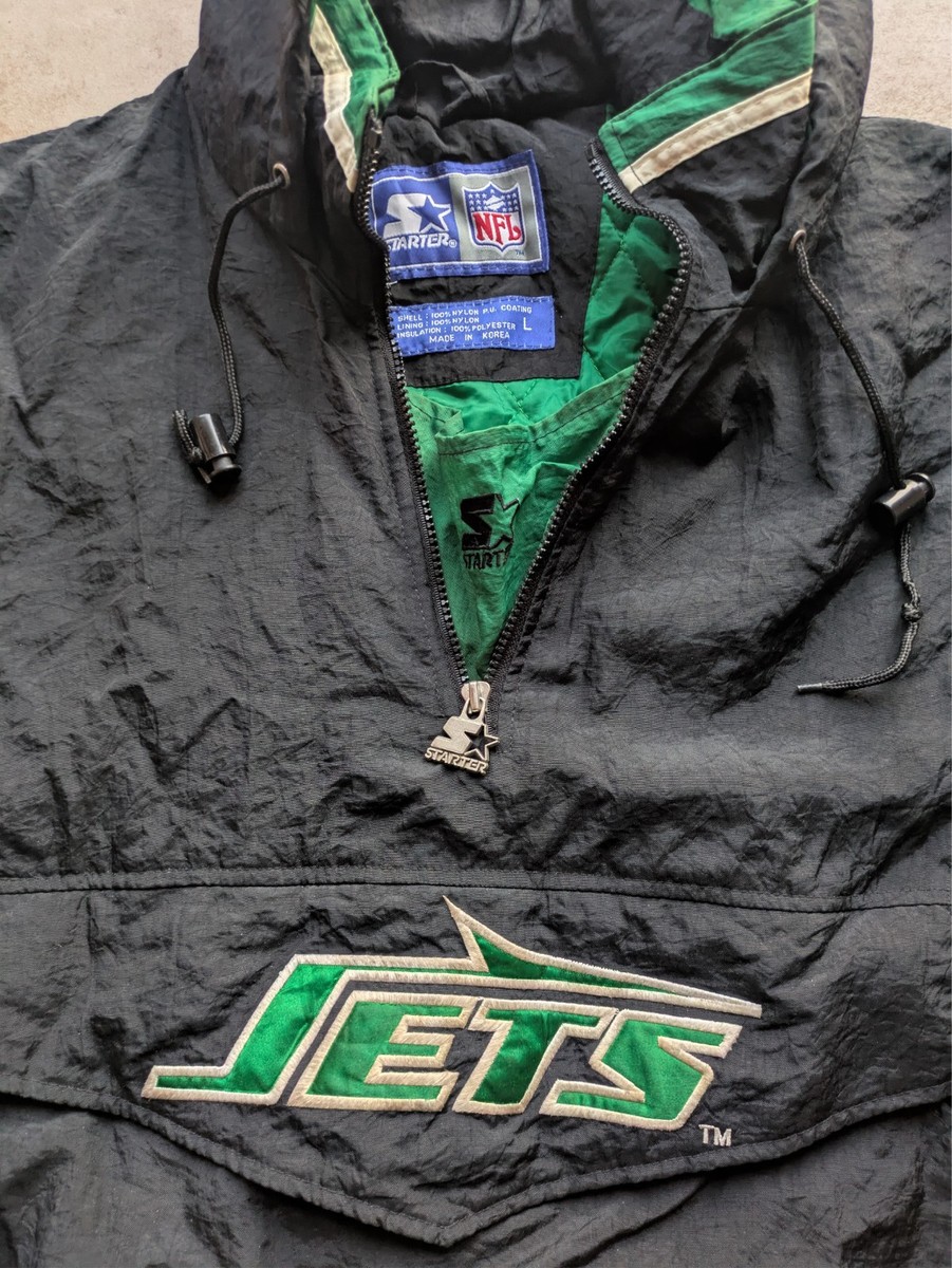 STARTER / ブルゾン/90s/NFL/JETS/L/ナイロン/BLK New York Jets 90s STARTER puffer 1/2 jacket pullover L black kelly