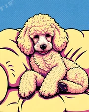 Poodle Nap Time Pop Art 8X10 Print
