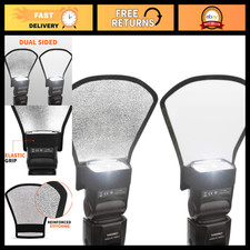 2 Pack Flash Diffuser Reflector Kit - 2-Sided White/Silver Bounce Reflectors wit