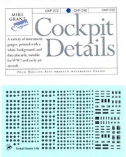 Mike Grant Decals 1/48 COCKPIT DETAILS Instrument Gauges & Data Placards