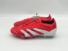 Adidas Predator Elite FG Men's 8 Women's 9 Soccer Cleats Red White ID3882