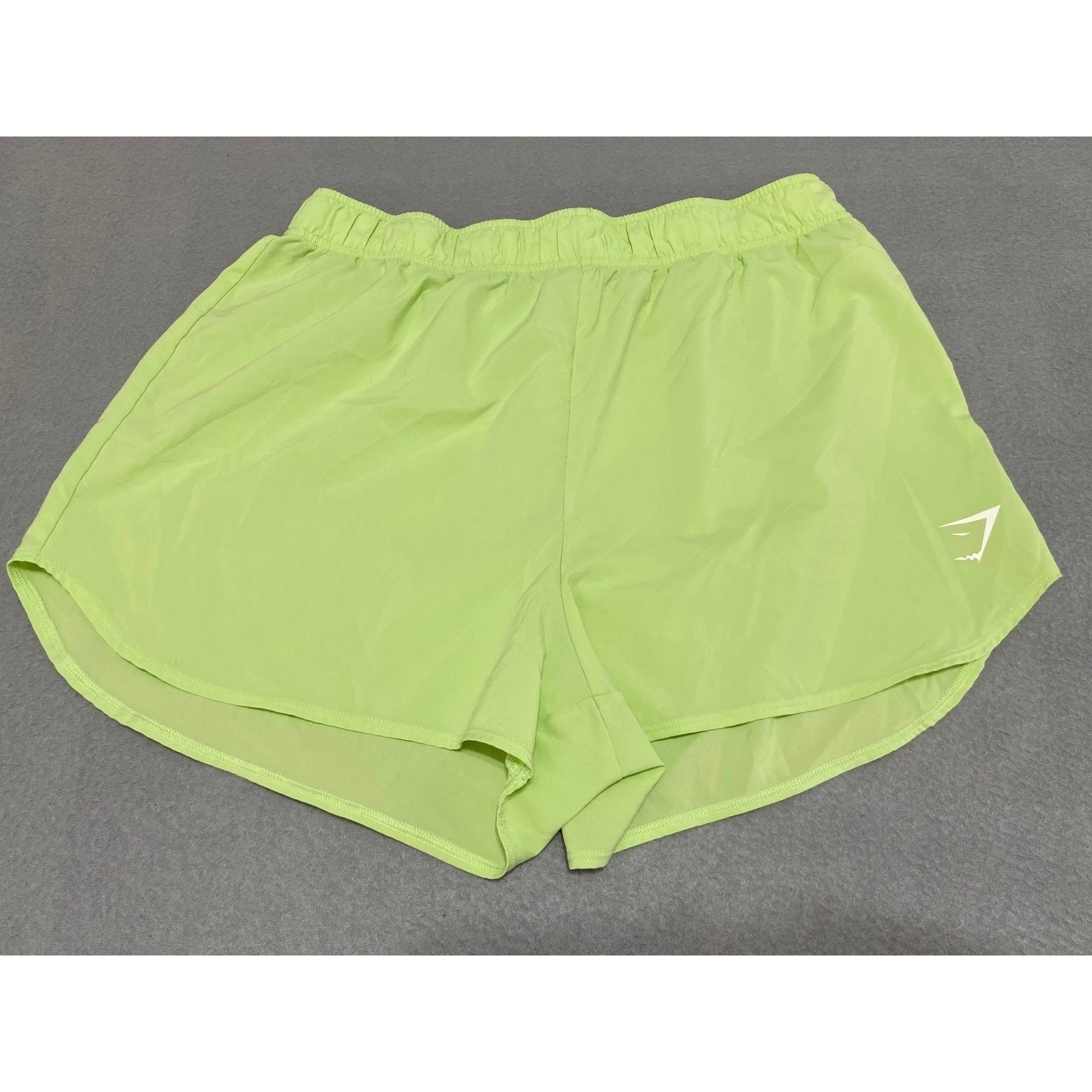 Gymshark Lime Green Running Shorts Womens Medium Athletic Dolphin Hem Workout