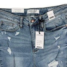 New Judy Blue Skinny Fit Jeans Sz 7/28 29x26.5 Light Wash High Waist Distressed