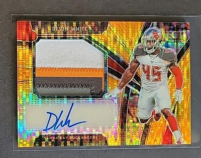 Devin White 2019 Select Orange Pulsar RPA Rookie Patch Auto #/23 RC #JM-DW