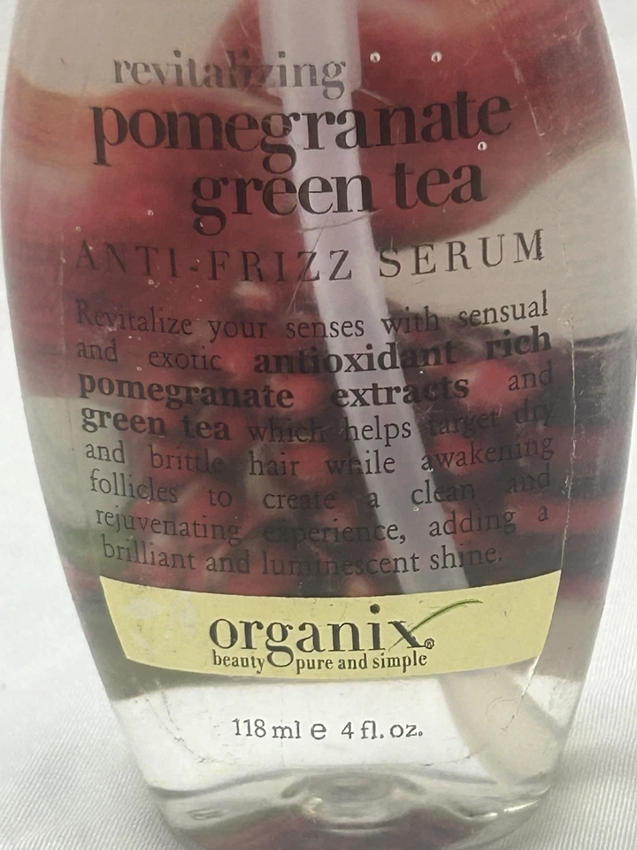 Suero anti-frizz de té verde granada revitalizante Organix 4 oz Foto 2 de 3