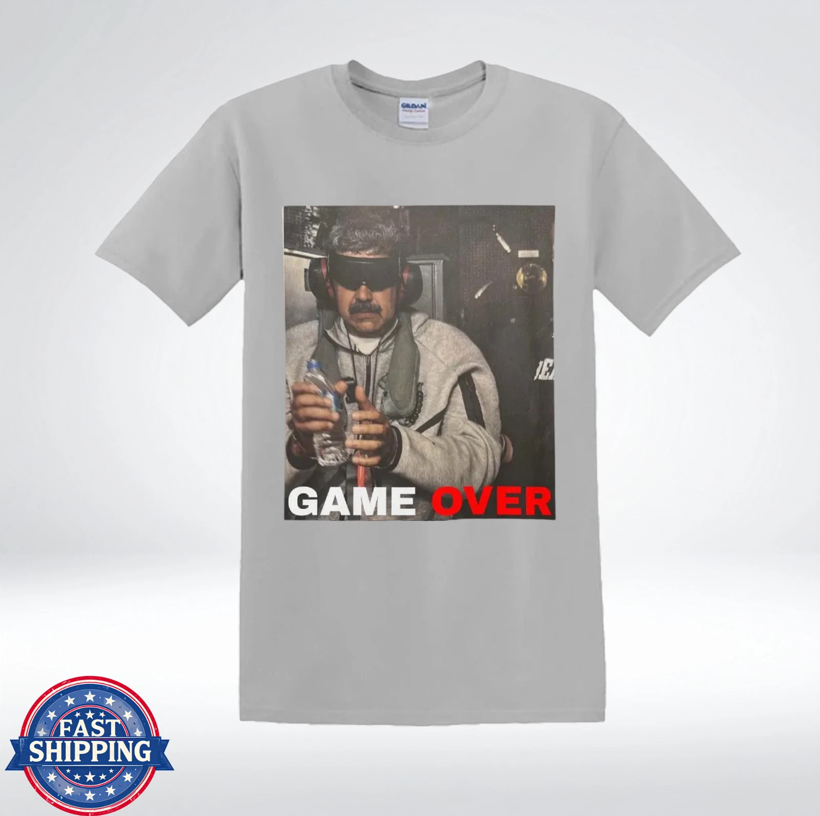 Game Over Political Satire Photo Style Graphic T-Shirt