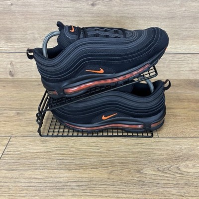 Nike Schuhe Herren Gr. UK 7 Air Max 97 Running Gym Schwarz Orange Bubble Turnschuhe