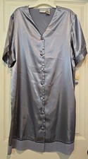Delicates JC Penney Nightgown Women Sz M Floral Satin Chiffon Trim Lace NWT