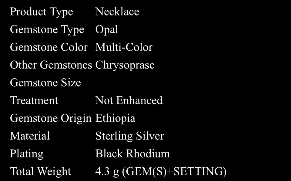 Dije colgante crisoprasa de ópalo artesanal hecho a mano 925 negro enchapado en rodio   Foto 4 de 4
