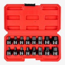 3/8-Inch Drive Low Profile Impact Hex Driver Set, 16-Piece Stubby Hex Bit Socket