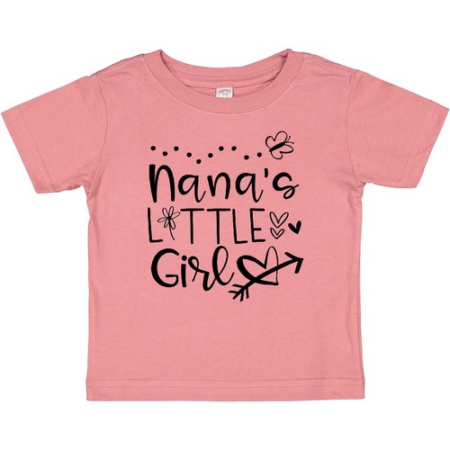 Inktastic Nana's Little Girl With Hearts Flower And Butterfly Baby T-Shirt Day - Picture 1 of 8
