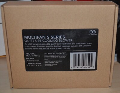 AC Infinity Multifan S2 quiet USB cooling blower new AI-MPB140A