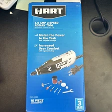 HART 1 Amp 2-Speed Rotary Tool Kit with 10 Accessories