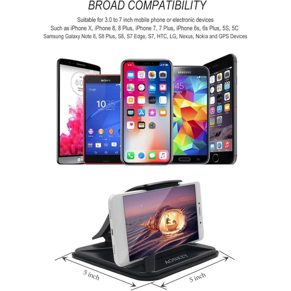 Aonkey Cell Phone Holder for Car Dashboard Mounts iPhone X 8 Plus 7 6 6S GPS S8. - Image 4 of 4