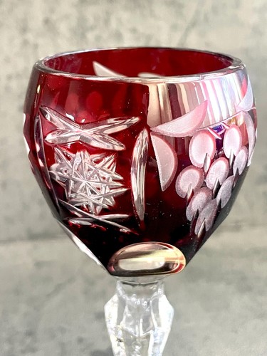 5-pc West Germany Anna Hutte Hand schliff 24% PbO Crystal Tall Hock Wine Glasses - Picture 4 of 9