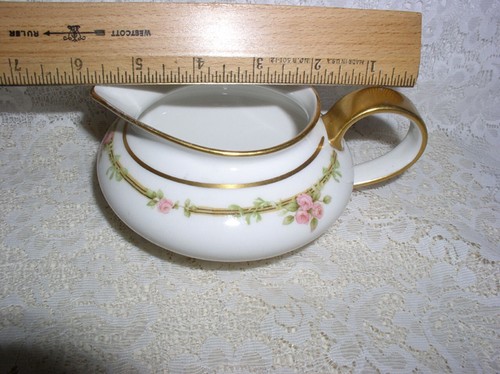 Theodore Haviland Limoges France Schleiger 618 Pink Gold Creamer Small Pitcher - Picture 4 of 5