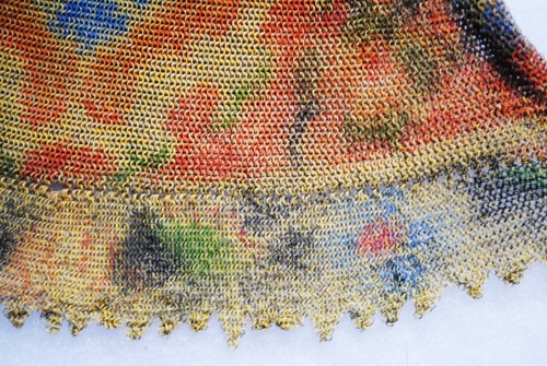 ANTIQUE PAINTED FLORAL DRESDEN MESH PURSE BAG WHITING & DAVIS - Picture 4 of 9