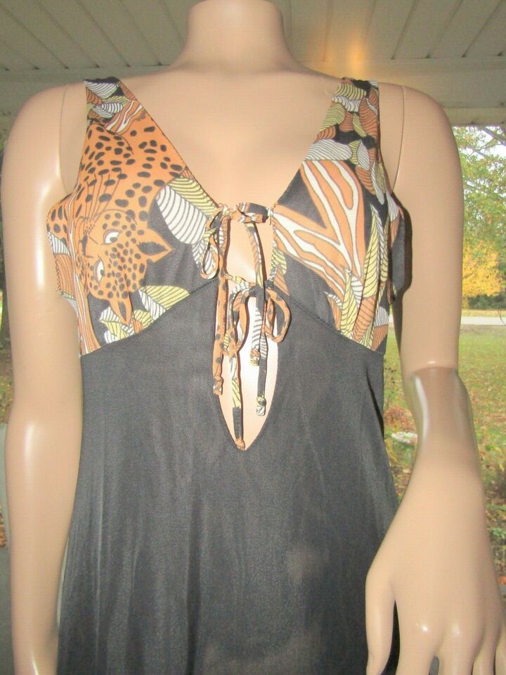 Vintage Mistee Leopard Print Full Length Gown Nylon Stunning Sz M | eBay