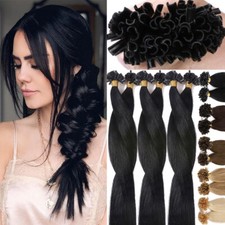 Remy Indian Keratin Nail U-Tip Human Hair Extensions Real 100 Thick 1g/strand