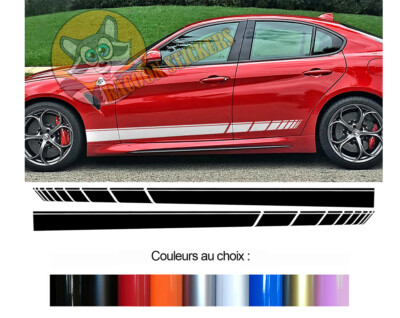 2 X UNTERE STREIFEN FÜR ALFA ROMEO GIULIA DECO PORTIERE STICKER BD573N-69.