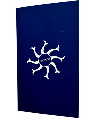 New Franco's Bar Positano Italy Navy Blue Paper Folder